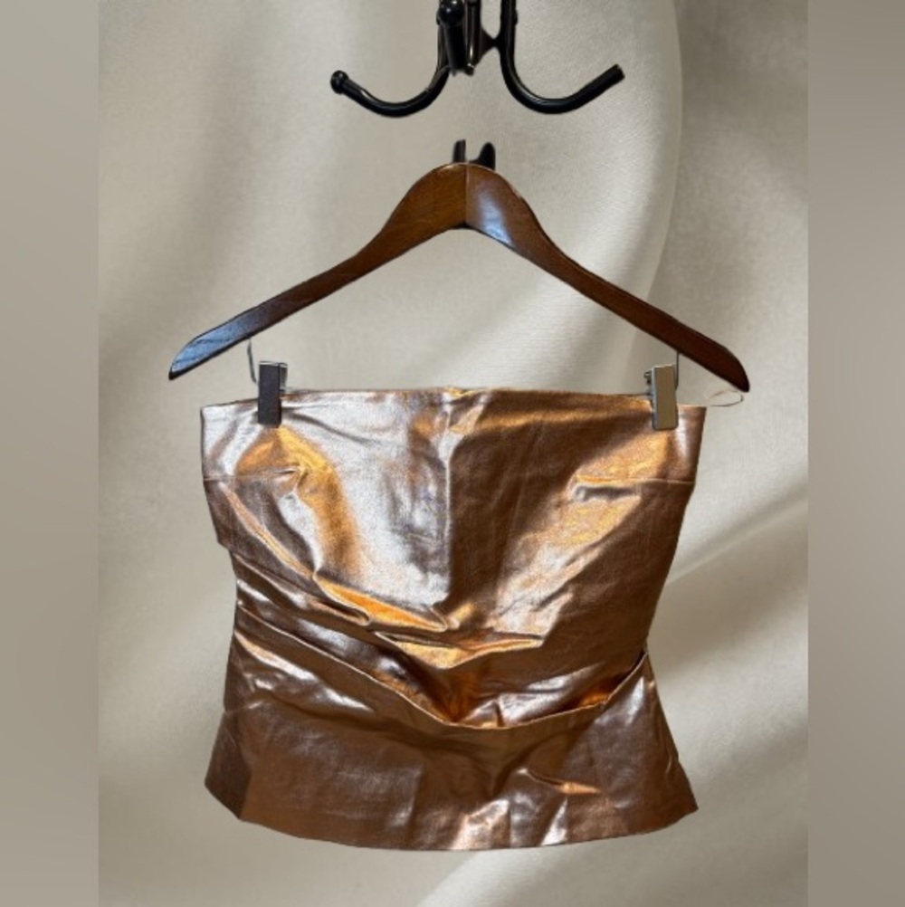 ‼️SOLD‼️ Zara Metallic Bronze Strapless Top